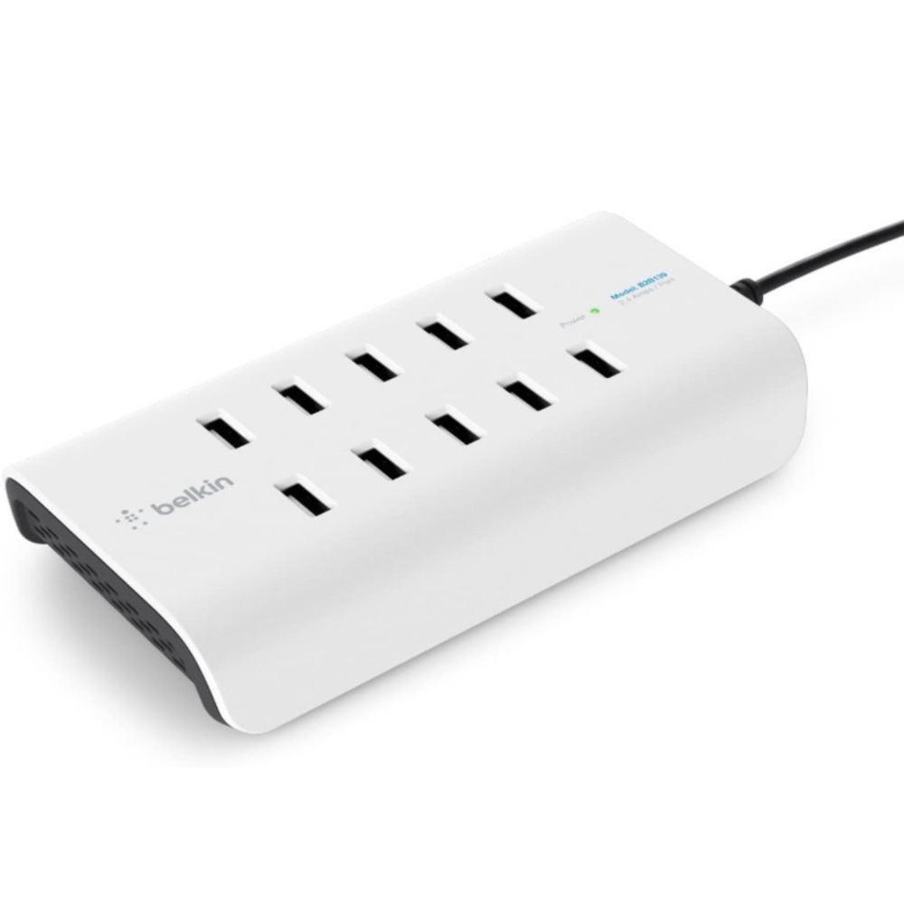 🆕 Belkin Rockstar 10-Port USB Surge Protector Charging Station 2.4 Amp Per Port